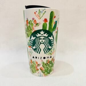 Starbucks Tall Double Wall Ceramic 12 Oz Coffee Mug Tumbler Arizona Cactus 2021